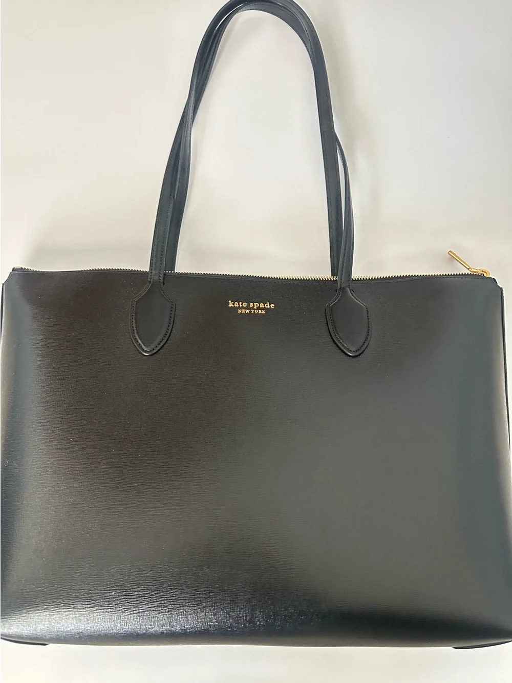 Kate Spade Bleecker Large Zip Top Tote Black Saffiano Leather Laptop Bag